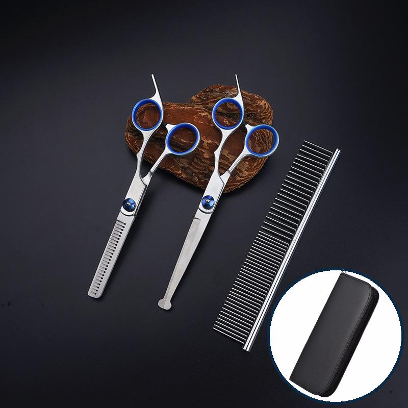 Professional Pet Grooming Scissors Set: Curved Trimming Shears for Dog Hair & Teddy Cuts