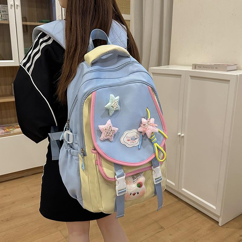 Schoolbag Little Star Female Dopamine Girl College Wind Backpack Large Capacity Student Casual Backpack