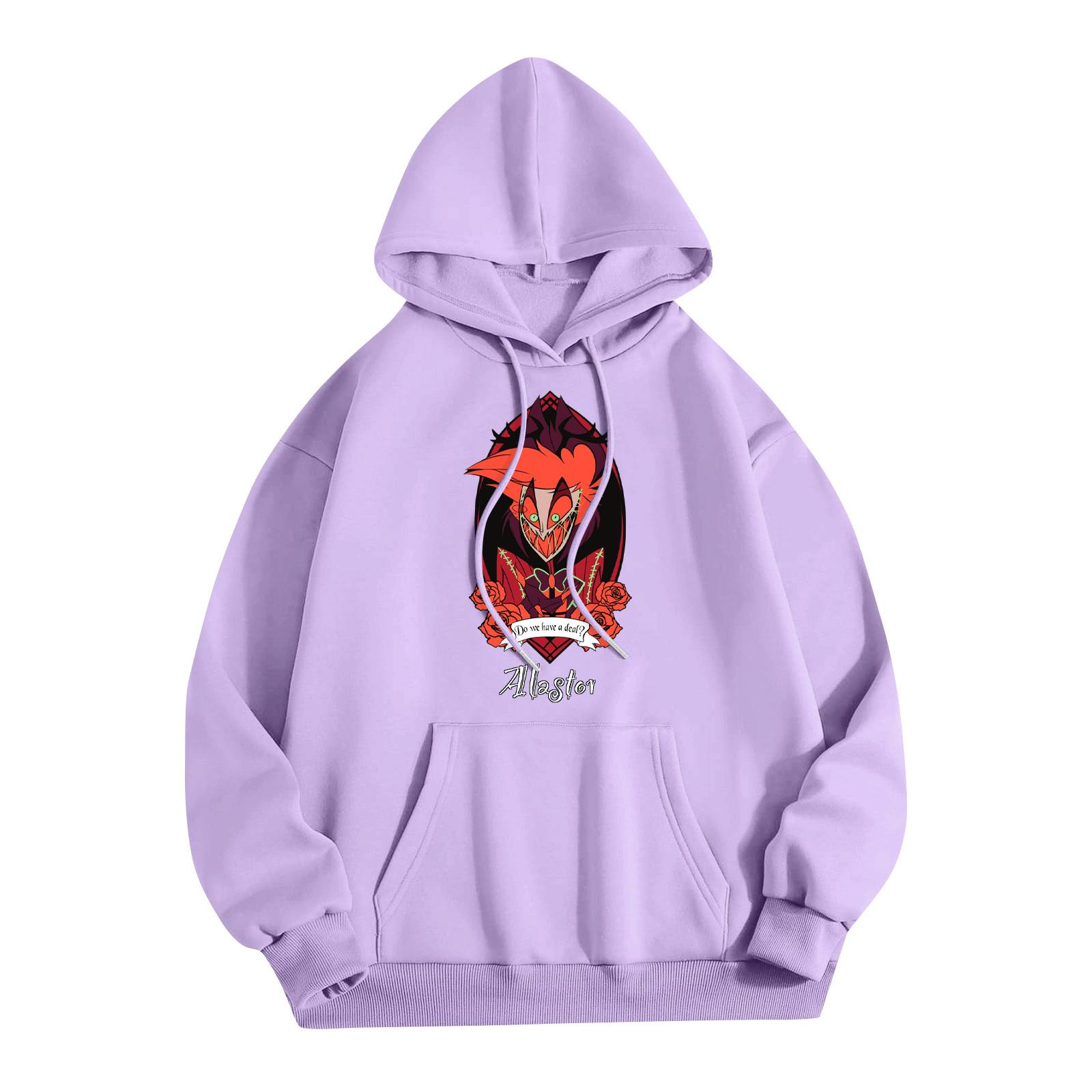 

Унисекс Модный Легкий Пуловер с Длинным Рукавом и Карманами Толстовка с Принтом XXXL фиолетовый