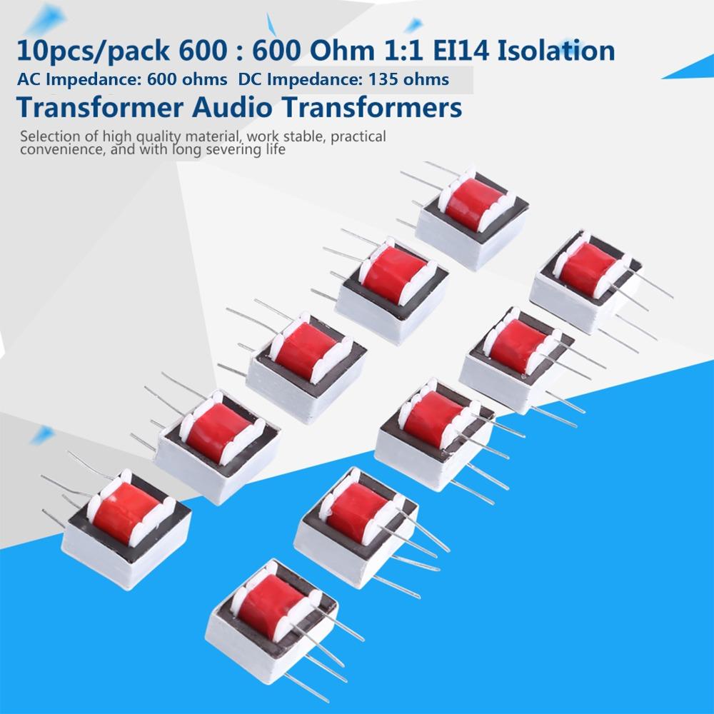 10 PCS 4 Pin EI14 Isolation Transformer 1:1 Audio Coupling Inductor Microphone Sound
