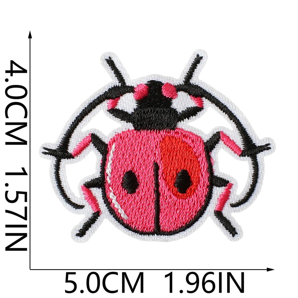 Insect Embroidery Cloth Sticker Ironing Beetle Cartoon Embroidery Chapter Beetle Patch Sticker Embroidery Label Clothing Schoolbag Decoration
