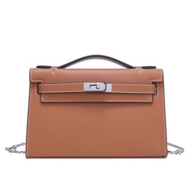 Νέα γυναικεία τσάντα αλυσίδας Γνήσιο δέρμα Swift Top Layer Τσάντα από δέρμα αγελάδας Ιδιοσυγκρασία Μοντέρνα μικρή τετράγωνη τσάντα Ευέλικτη τσάντα χιαστί