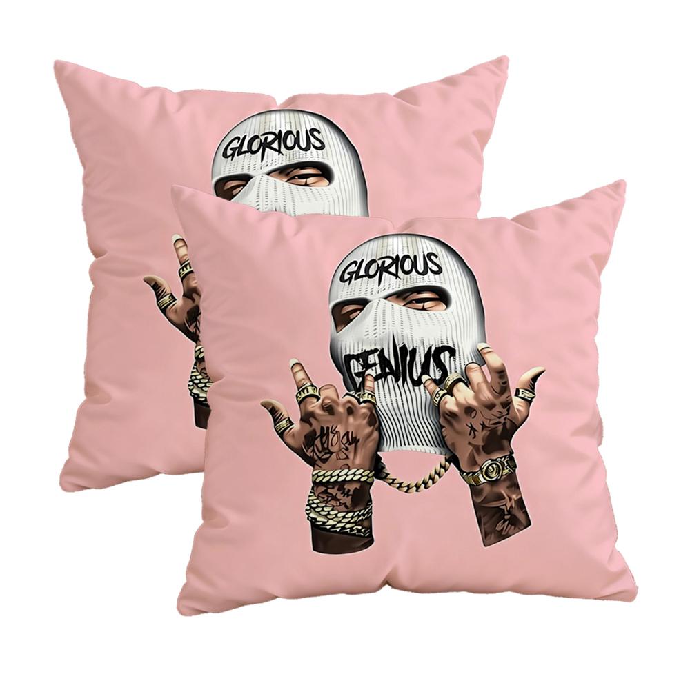 Two Hearts On Black Pillowcasezipper Design, Decorative Pillowcase, 45X45 Cm Pillowcase