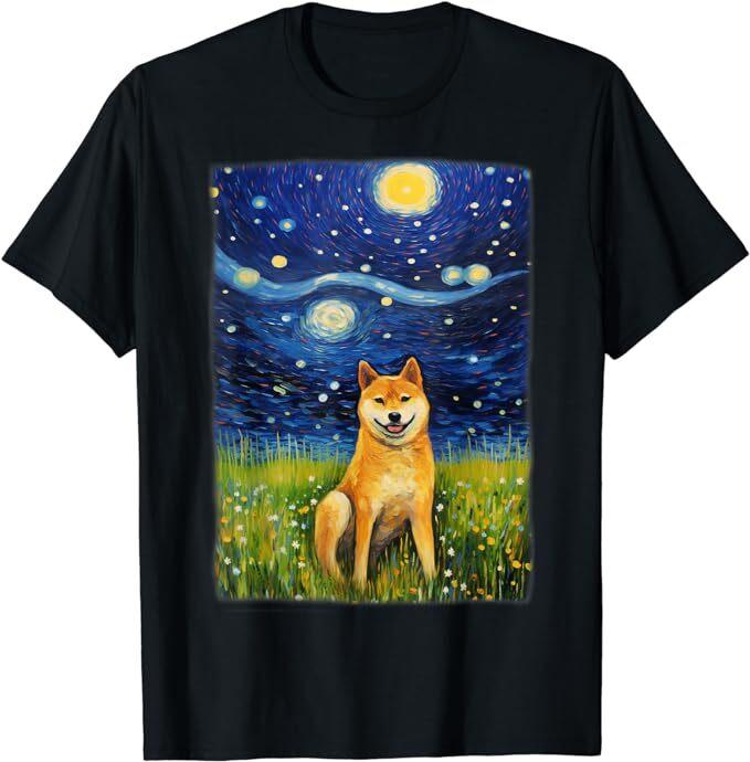 NEW LIMITED Shiba Inu Starry Night Cute Dog Funny Gift Idea T-Shirt Unisex T-Shirt XXXXL