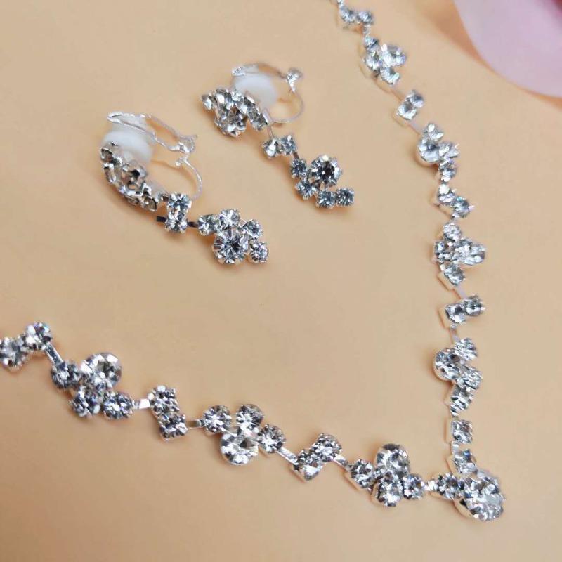 Newlywed Necklace and Earrings Set - Simple and Elegant Wedding Dress Accessory Set