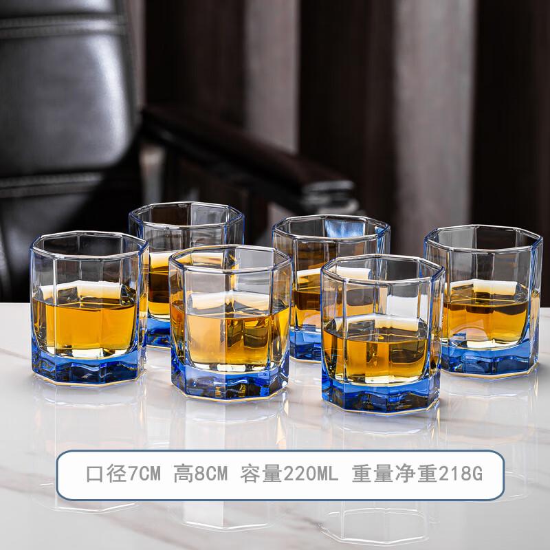 Набор стаканов Flevance из сапфирово-синего восьмигранного стекла