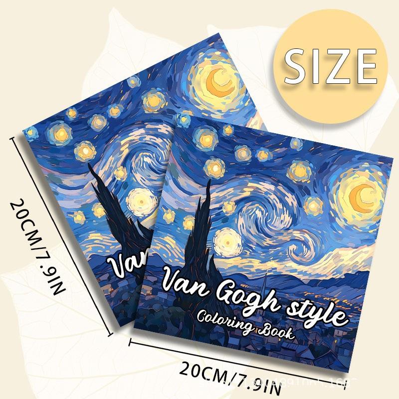 Van Gogh Style Coloring Book for Adults and Teens Stress Relief Creative Fun Activity Book Gift