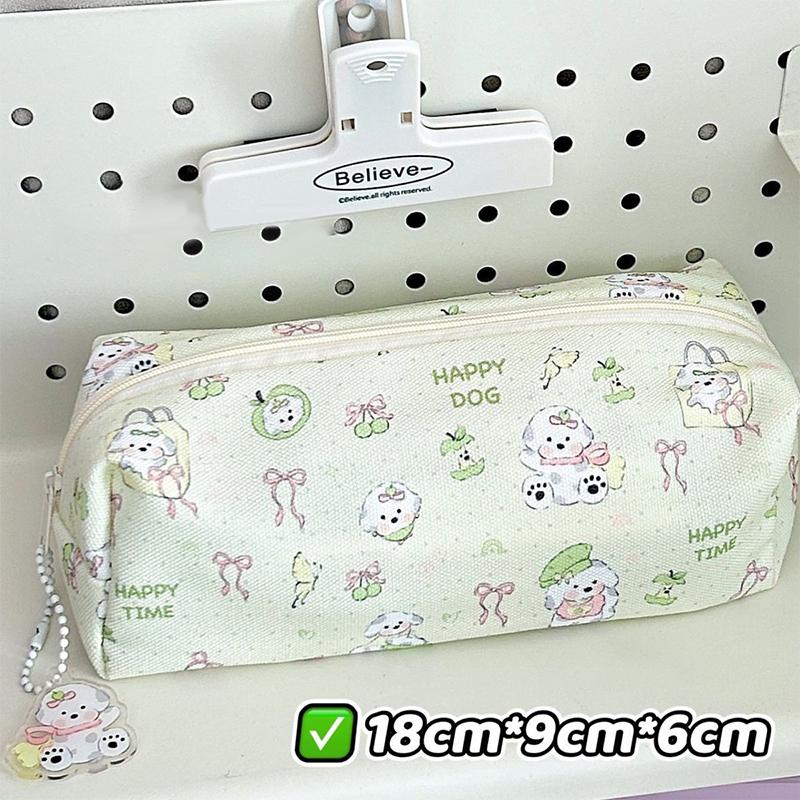 Cute Cartoon Puppy Pencil Pouch Large Capacity Stationery Storage Bag Small Makeup Bag School Office Supplies Student Gifts
