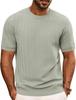 T-shirt da uomo estiva a maniche corte in maglia tinta unita casual