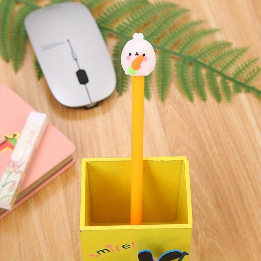 School Season 10pcs 0.5mm Cartoon Rabbit Hugging Fruit Gel Pen Creative Stationery Cute Water-based Pen Office Supplies Signature Pen