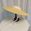 Straw Hat With Butterfly Knot For Summer Beach Sun Protection And Fashion