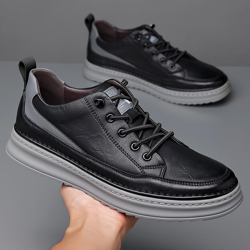 Autumn and winter new men's shoes light luxury fashion cowhide casual board shoes C0057827 leather shoes trendy men's single shoes
