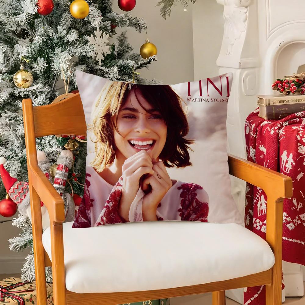 Singer MMartina Stoessel TINI Music Pillow Case Silky Short Plush With Invisible Zipper Dustproof Sofa Cushion Cover