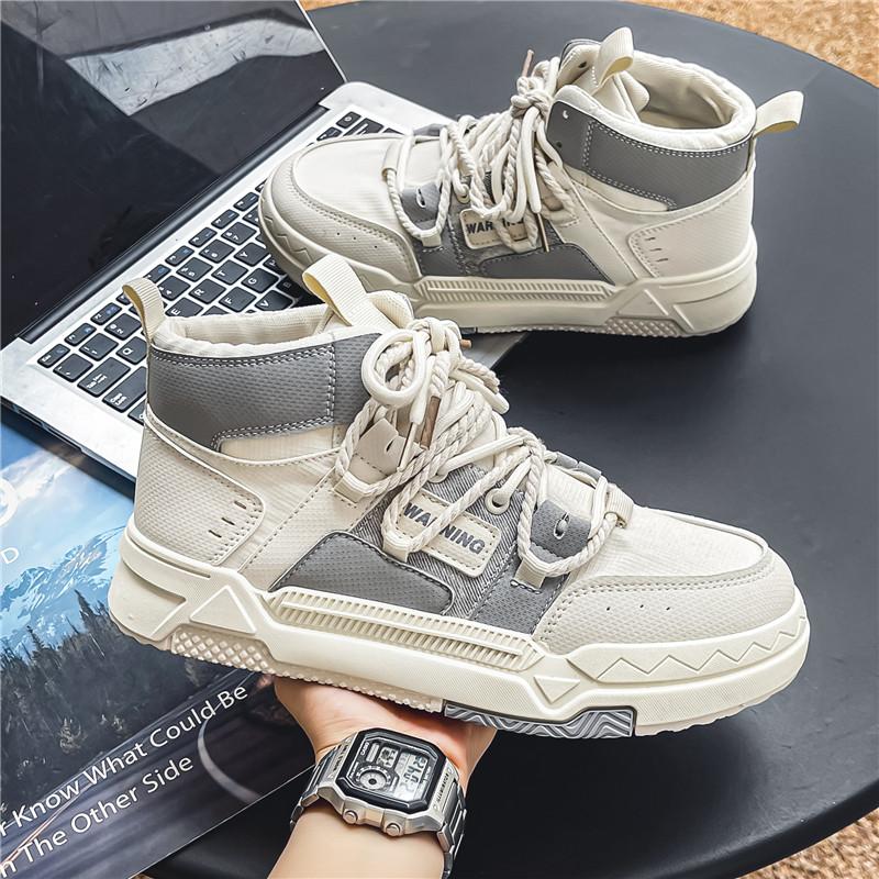 Neue Herren Klassische Vier Jahreszeiten Mode Hohe High-Top Schuhe Mit Dickem Sohle Für Skateboarden Bequeme Weiche Sohle Basketball Sneaker