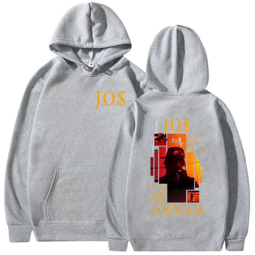 Rapper Josman J.O.$ Tour Album 2025 Graphic Hoodie Men's Fashion Retro Long Sleeve Sweatshirt Hip Hop Pullover Hooded Streetwear