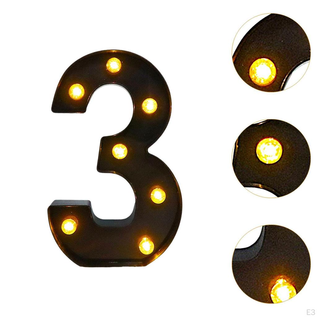 Número de letreiro LED Luz de parede iluminada Aniversário Ao ar livre Casa Festa Café