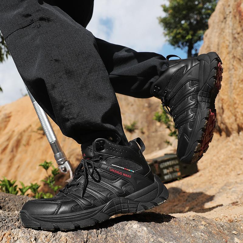 Boots Men's High Top Outdoor Hiking Travel Non Slip Boots Men PU Fashion Leisure Large Sneaker
