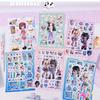 6pcs/set Ins Cute Comic Girl Cartoon Sticker for Phone Camera Luggage Journal Sticker Kawaii Y2K Decoration Sticker Gift