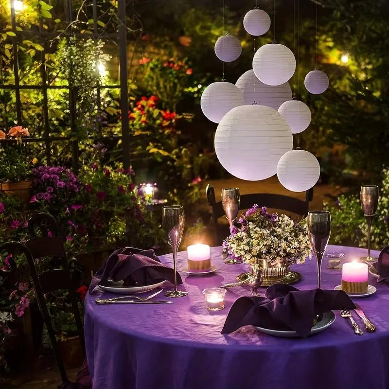 2026 Latest Models Lampshade Party Round Paper Decoration Holiday Supplies Wedding Lantern Elegant White Chinese Lanterns Ball