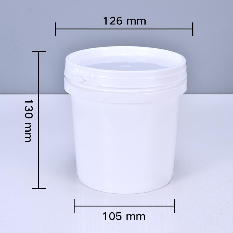 5PCS 1L Food Grade Plastic Bucket with Handle and Lid Good Sealing Round Storage Container For Food Liquid Painting