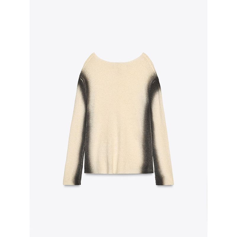 Za2025 Spring New Women's Clothing Silm Fading Effect Print Long Sleeves Knitting Sweater 3920266 064