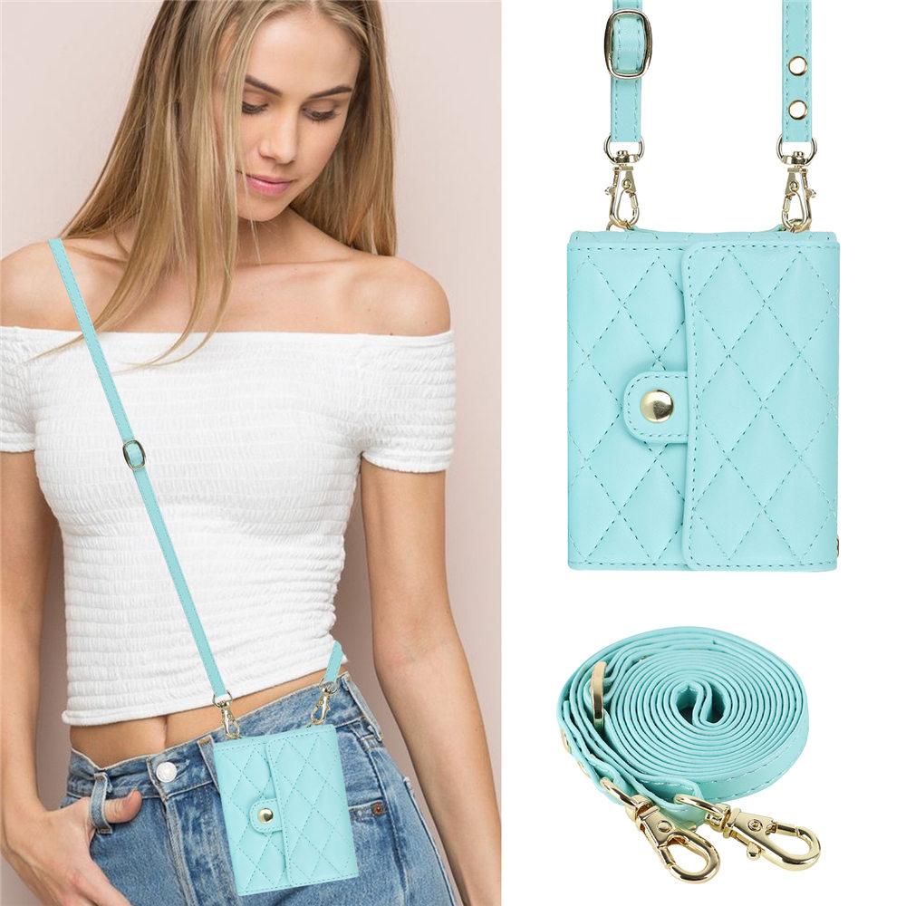 Brieftasche Kreditkartenhalter Leder Umhängetasche für Motorola MOTO Razr 40 Razr 40 Ultra Langes Schlüsselband Rückseite