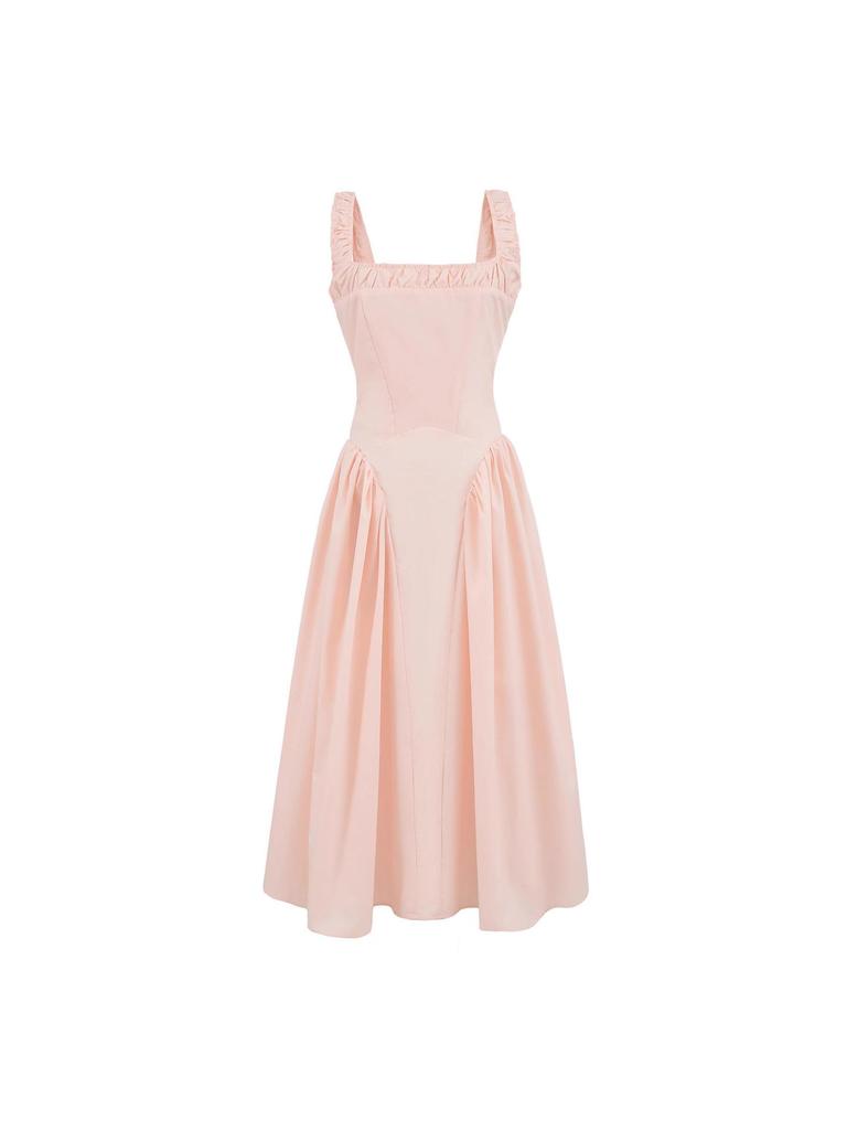 Retro Francuska Letnia Sukienka Elegancka Wyszczuplająca Talia