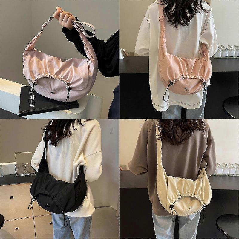 Casual Nylon Crossbody Bag For Men And Women Versatile Dumpling Bags with Adjustable Strap Large Capacity Shoulder Purse  PurplePurple SZRH A-V