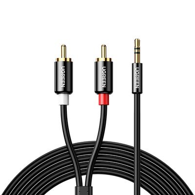 Ljudkabel 35 mm minijack 2RCA 15m svart
