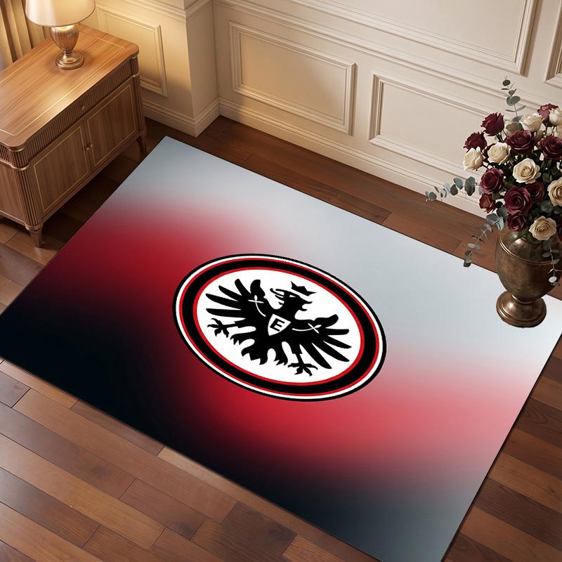 Eintracht Frankfurt Football Print Crystal Velvet Rug, Comfortable Water Absorbent Non Slip Indoor Floor Carpet