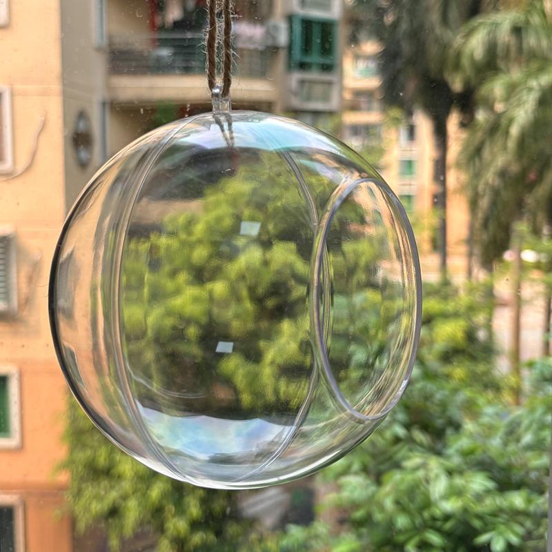 Hanging Bird Feeder Birdhouse Transparent Spherical Shape Bird Nest Garden Decor