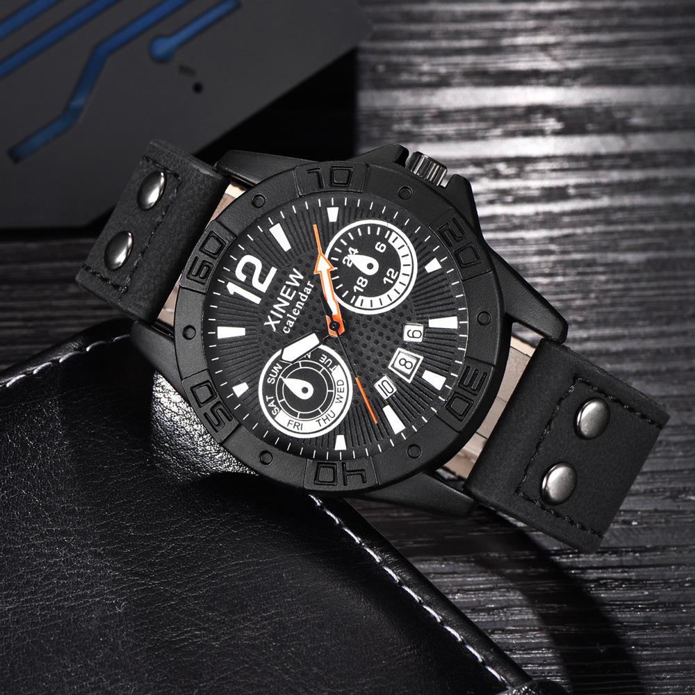 UTHAI CE87 Fashion Man watch Leather Strap Watch Date Sports Quartz Watch Trendy Clock Gift watches for man