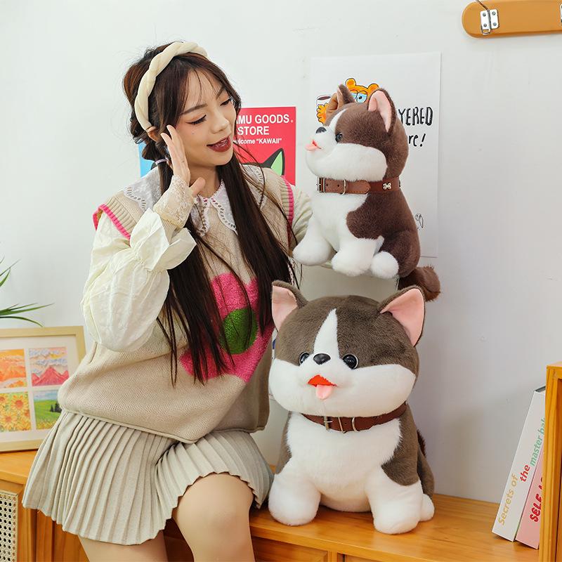 Trendy Plush Fortune Dog Doll - Cute Children's Rag Doll and Pet Ornament