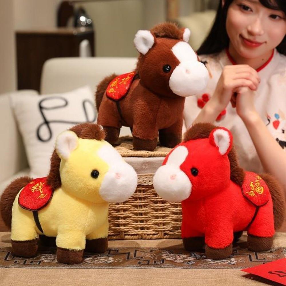 Mascot Dolls Stuffed Horse Toy Good Luck Horse Doll Pendant 2026 Horse Plush Doll Festive Decor