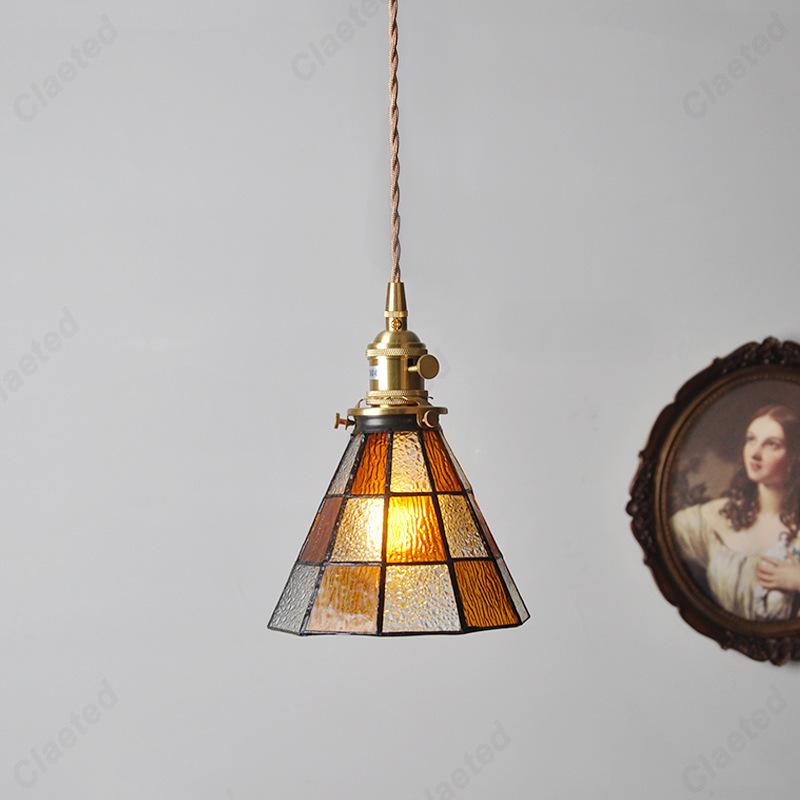 

Vintage Creative LED Colored Glass E27Pendant Light for Bedroom Bedlight Dining Room Bar Atmosphere Decoration Lighting Fixtures 5 W&Warm light
