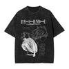 L Lawliet Graphic Print T-Shirts Manga DEATH NOTE T Shirts Washed Oversize Tshirt Short Sleeve Cotton Tee Casual Loose Clothes