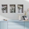 3 Pcs Art Simulation Flowers Vase Bedroom Living Room Home Background Beautification Wall Stickers