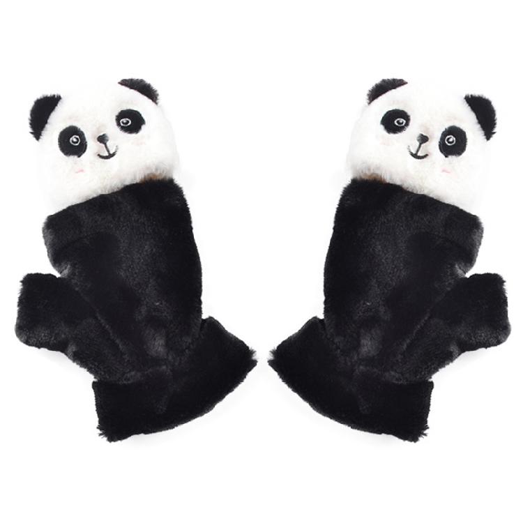 Winter Warm Gloves Plush Panda Glove with Flip Top Animal Half Finger Gloves 1