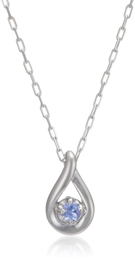 K10 White Gold Necklace [Yondo Sea] 4℃ [December Birthstone] 11182-612-3215-00-00 Women's