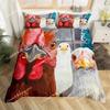 3D Druck Hahn Nutztier Cartoon Bettwäsche Set Bettbezug Bettset Steppdecke Kissenbezug Bettdecke King Queen Größe Jungen Erwachsene