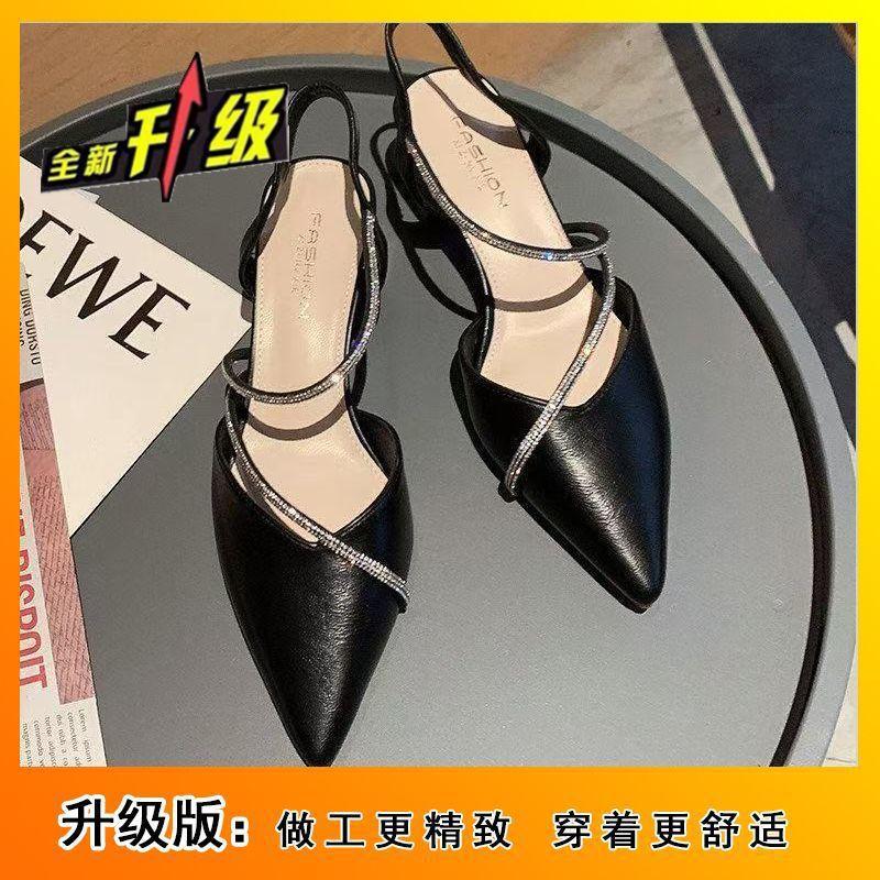 Fairy style with skirt sandals female summer new thick heel medium heel bag head high heel versatile fashion women's shoes