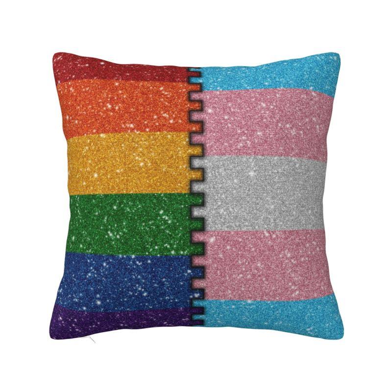 Distressed Gay Bear Pride Flag Stripe Throw Pillow Case Home Decor Cushions Cover For Sofa Car Seat Square Polyester Pillowslip