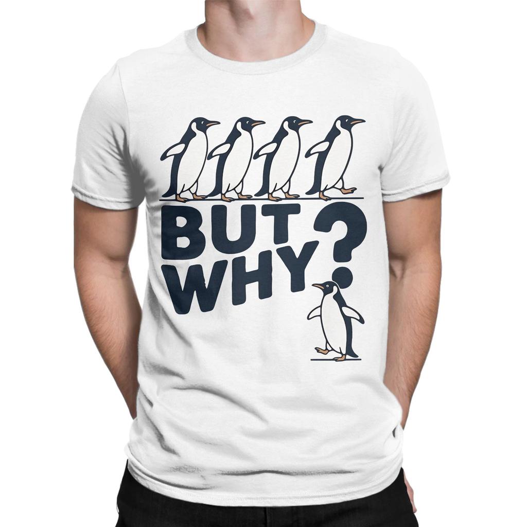 Streetwear T Shirt Beach But Why Penguin Nihilist Penguin TShirts  Pure Cotton Tshirt for Man Casual Cheap Short Sleeve Tops