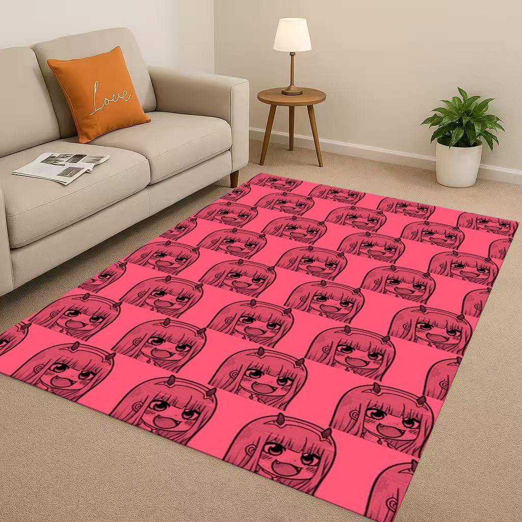 Sexy Girl Zero Two DARLING In The FRANXX Cartoon Living Room Non Slip Area Rug Carpet for Bedroom Sofa,Easy Clean Home Doormat