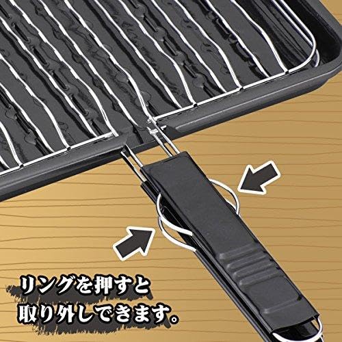 Ceramic fish grill pan, frying pan, charcoal grill, delicious grilling, sandwich grill, non-stick coating, iron, for gas stoves only, direct flame onl