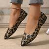 Leopardenmuster-Schuhe, Damen-Ballerinas, lässige Damenschuhe mit spitzer Zehenpartie, modische flache Frühlings- und Sommerschuhe zum Hineinschlüpfen, große Größen
