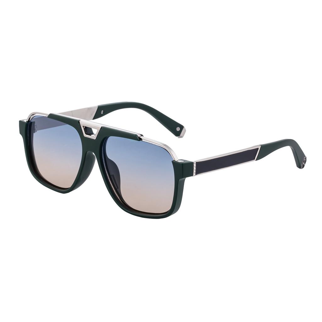 New European and American fashion square sunglasses men's double beam personality trend driving sunscreen sunglasses men