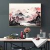 Chinesische Landschaft Vögel Wald Berg Fluss Koi Karpfen Fisch Tuschekunst Poster Leinwand Gemälde Wandkunst Drucke Bild Heimdekor