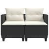 Vidaxl 2-Osobowa Sofa Ogrodowa Z Podnóżkami, Czarna, Polirattan