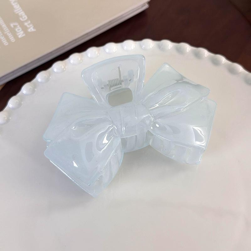 Girl's Elegant Hairpin Crab Clips Hair Accessories Cream Blue Bow Five-Pointed Star Hair Clip Geometry Hair Claw for Women
